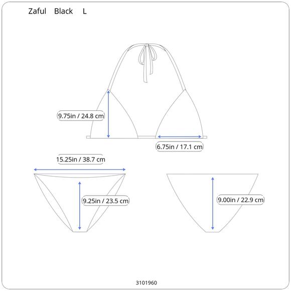 Zaful Black High Cut Bikini, L, V Neck, Push-Up NWT 🖤 - Picture 6 of 8